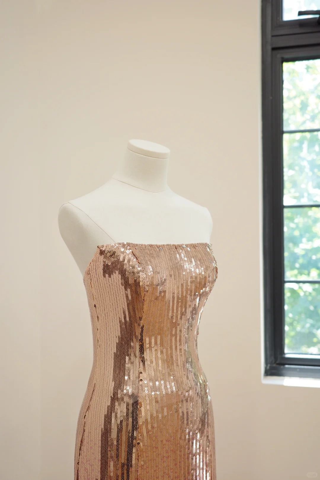 Girlhomeshops-Pink Gold Shiny Fashion Long Sequined Prom Dress Evening Dress Party Dress gh5060