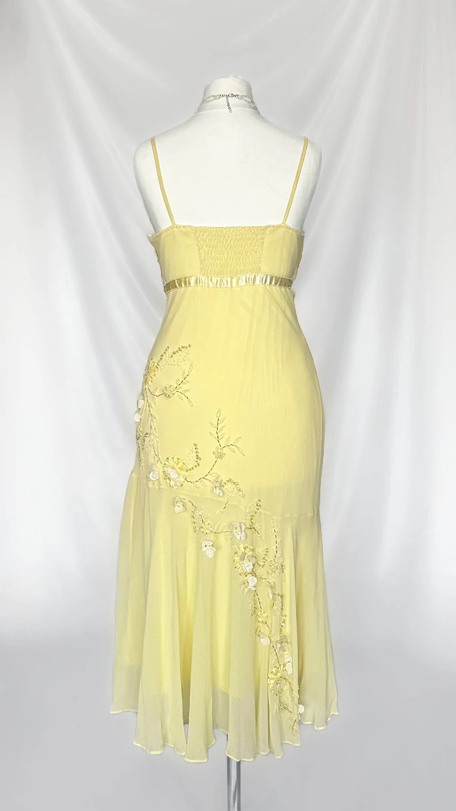 Robe de soirée courte jaune à perles, élégante et mignonne, en mousseline, pour anniversaire, gh4445