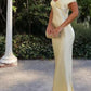 Girlhomeshops - Robe d'invitée de mariage jaune, élégante, simple, longue, en satin, gh5630