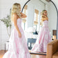 Pink Sweet Heart Neck Beautiful Floral Long Satin Ball Gown Evening Dress Party Dress gh3298
