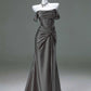 Free custom color and size blue/burgundy elegant off the shoulder pleated satin long formal mermaid ball gown evening dress party dress gh4245
