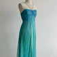 girlhomeshops-Blue-Green Gradient Rhinestone Tulle Strappy Train Gown, Dreamy Ruffle & Flowy Elegant Dress gh6348