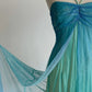 girlhomeshops-Blue-Green Gradient Rhinestone Tulle Strappy Train Gown, Dreamy Ruffle & Flowy Elegant Dress gh6348