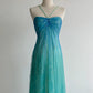 girlhomeshops-Blue-Green Gradient Rhinestone Tulle Strappy Train Gown, Dreamy Ruffle & Flowy Elegant Dress gh6348