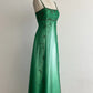 girlhomeshops-Green Tulle Strappy Maxi Dress, Embroidered & Beaded Vintage Elegant Gown gh6347