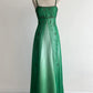 girlhomeshops-Green Tulle Strappy Maxi Dress, Embroidered & Beaded Vintage Elegant Gown gh6347