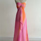 girlhomeshops-Pink-Orange Gradient Lurex Halter Sleeveless Train Gown, Party-Style Ruffle & Rhinestone Elegant Dress gh6349