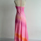 girlhomeshops-Pink-Orange Gradient Lurex Halter Sleeveless Train Gown, Party-Style Ruffle & Rhinestone Elegant Dress gh6349