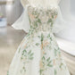 Robe de soirée longue en tulle à manches courtes et à fleurs exquises, robe de bal blanche, robe de soirée, robe de fête gh3524