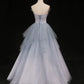 Blue Gorgeous Exquisite Beading A-line Tulle Long Prom Gown Evening Gown Formal Graduation Dress gh3465