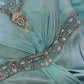 Blue Beaded Long Satin Mermaid Ball Gown Evening Gown Party Dress gh4439