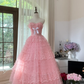 Robe de soirée princesse en tulle rose, élégante et exquise, avec nœud en dentelle, robe de bal, robe d'anniversaire, robe de cérémonie pour adulte, gh4033