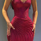 girlhomeshops-Gorgeous and shiny crimson glitter tight long slit prom dress gh5798
