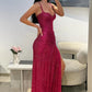 girlhomeshops-Gorgeous and shiny crimson glitter tight long slit prom dress gh5798