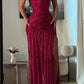 girlhomeshops-Gorgeous and shiny crimson glitter tight long slit prom dress gh5798
