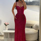 girlhomeshops-Gorgeous and shiny crimson glitter tight long slit prom dress gh5798