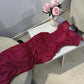 girlhomeshops-Gorgeous and shiny crimson glitter tight long slit prom dress gh5798