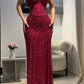 girlhomeshops-Gorgeous and shiny crimson glitter tight long slit prom dress gh5798