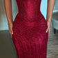 girlhomeshops-Gorgeous and shiny crimson glitter tight long slit prom dress gh5798