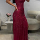 girlhomeshops-Gorgeous and shiny crimson glitter tight long slit prom dress gh5798