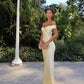 Yellow/blue fashionable simple mermaid strapless long satin Ball gown, prom dress, evening dress, party dress gh3495