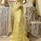 Yellow Beaded Long Satin Mermaid Ball Gown Evening Gown Party Dress gh4438