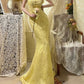 Yellow Beaded Long Satin Mermaid Ball Gown Evening Gown Party Dress gh4438