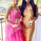 Hot pink elegant fashion long layered tulle bodycon princess ball gown evening dress gh1970