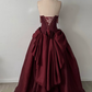Robe longue vintage bordeaux à perles gh6643