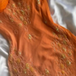 Girlhomeshops - Robe longue en satin vert orange à motif floral, tenue de soirée tendance et élégante, idéale pour un week-end, une soirée ou une soirée, gh5659