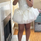 girlhomeshops--White/Pink Delicate Beaded Short Tulle Homecoming Dress gh5564
