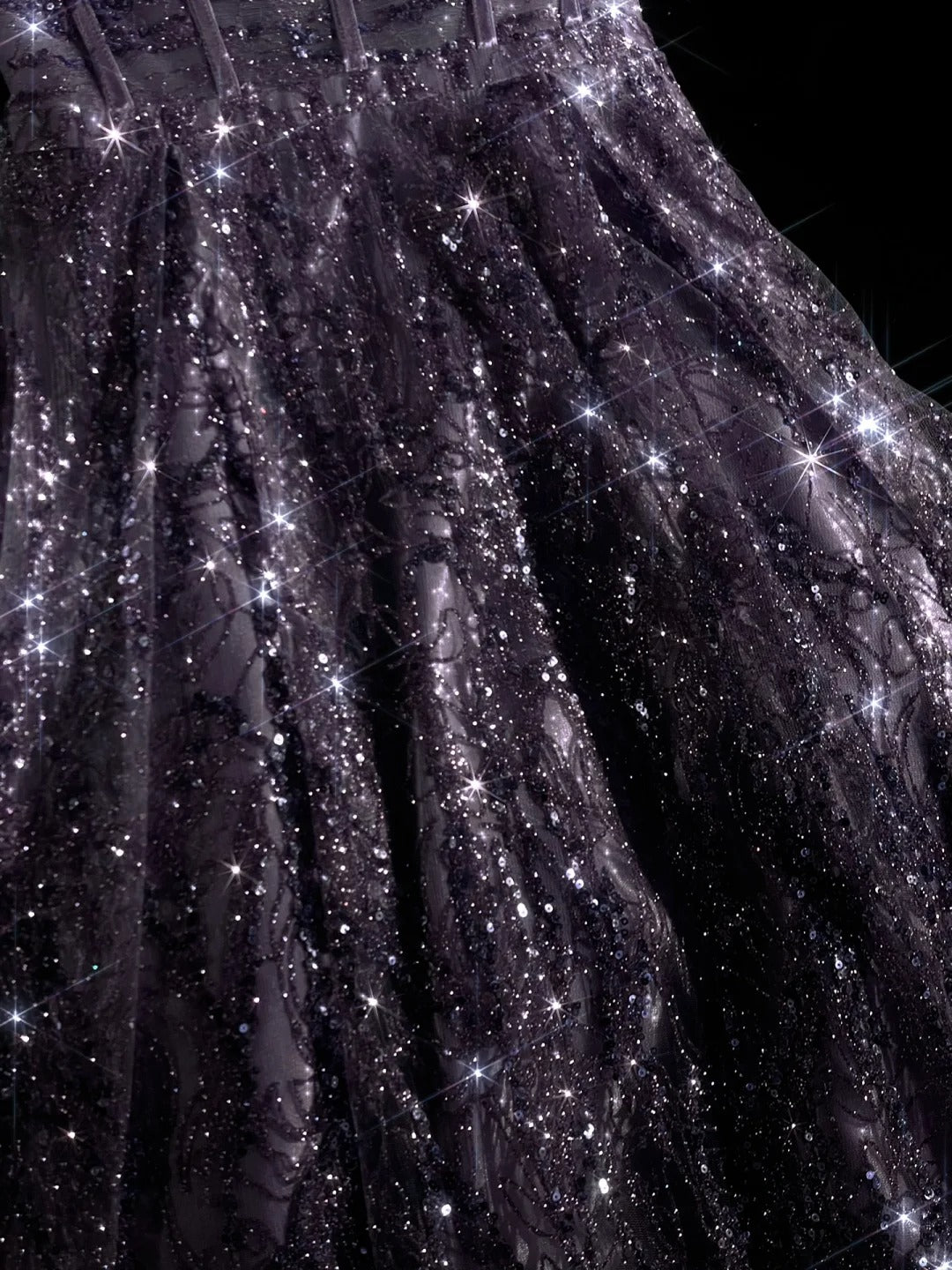 girlhomeshops - Lila wunderschönes, exquisites, mit Perlen besetztes, langes Ballkleid aus Tüll, romantisch und umwerfend für Mädchen, gh5693