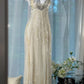 ✨Girlhomeshops-Beige Perlenbesetztes, exquisites, wunderschönes, langes Chiffon-Ballkleid, Abendkleid, Partykleid, gh4986