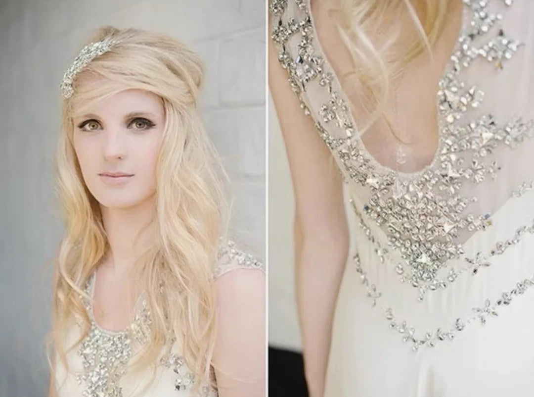 girlhomeshops-Cream Chiffon Sleeveless Floor-Length Beaded Evening Gown gh6309