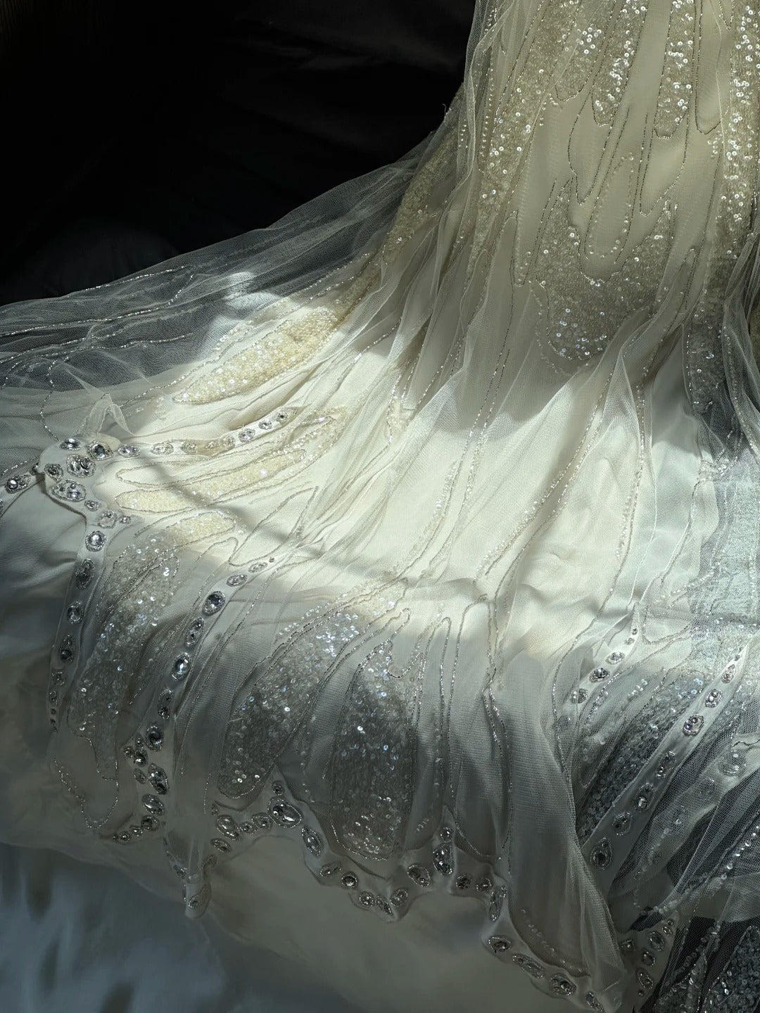 Girlhomeshops-Ivory White Beaded Butterfly Beaded Chiffon Tulle Long Prom dress Evening Dress Birthday Party Dress Fairy Dress gh5168