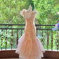 Girlhomeshops-Pink Gorgeous Elegant Shiny Long Mermaid Tulle Quinceanera Dresses Ball Gown Graduation Dress Princess gh5003