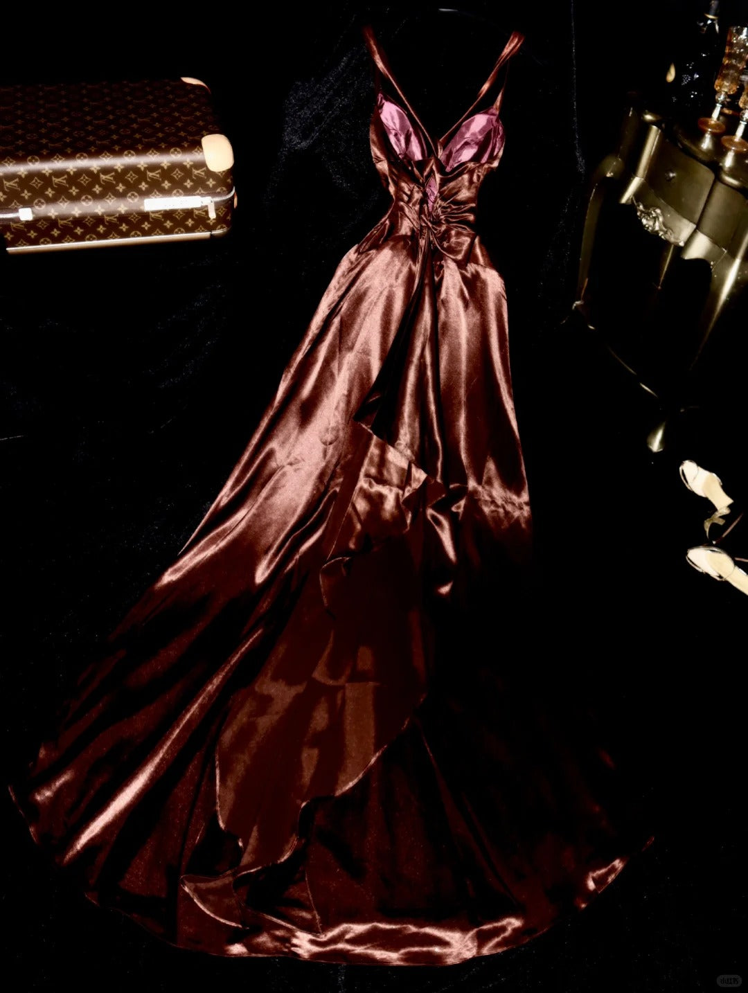 Brown Fashion Simple Elegant Long Satin Prom Dress Evening Dress Graduation Dress Party Dress gh4453