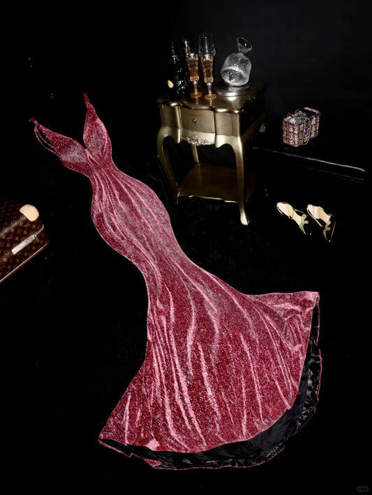 Robe de soirée sirène rose pailletée dos nu avec traîne et dos nu gh4362