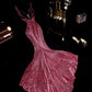 Pink glitter mermaid fishtail backless dinner prom dress ball dress evening dress gh4362