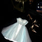 Tiffany blue tulle beaded tulle short homecoming dress prom dress evening dress gh4388