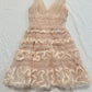girlhomeshops-Nude Pink Tulle Sleeveless Midi Dress with Sequins and 3D Textured Patterns gh6312