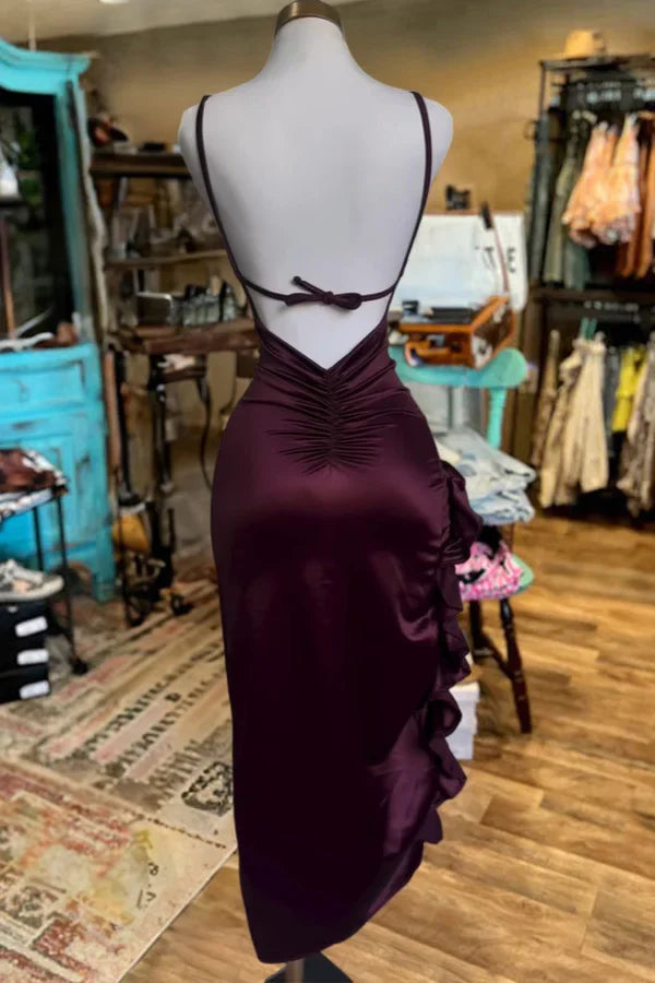Purple Fashion Chic Suspender Long Elegant Sexy Bodycon Prom Dress Evening Gown Fashion Party Dress gh3449