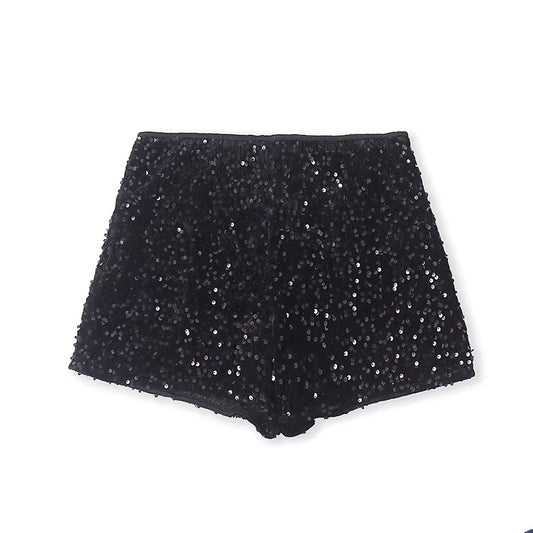 All-season stylish high-waisted sequined shorts/wide-leg pants that flatter the figure, elongate the legs, and are perfect for casual wear or bootcut pants. 11371