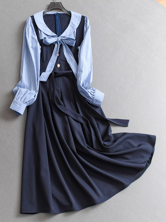 Solid color pleated waist tie halter neck sleeveless sundress beach vacation dress vest dress dress 11302