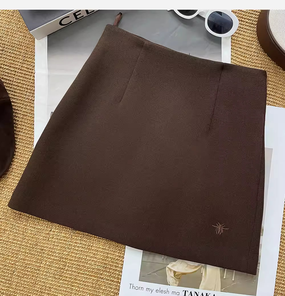 A-line winter skirt, flattering for petite women, thick and stylish, plus size   11292