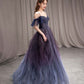 Robe de bal longue en tulle dégradé violet, magnifique robe de soirée trapèze gh2643