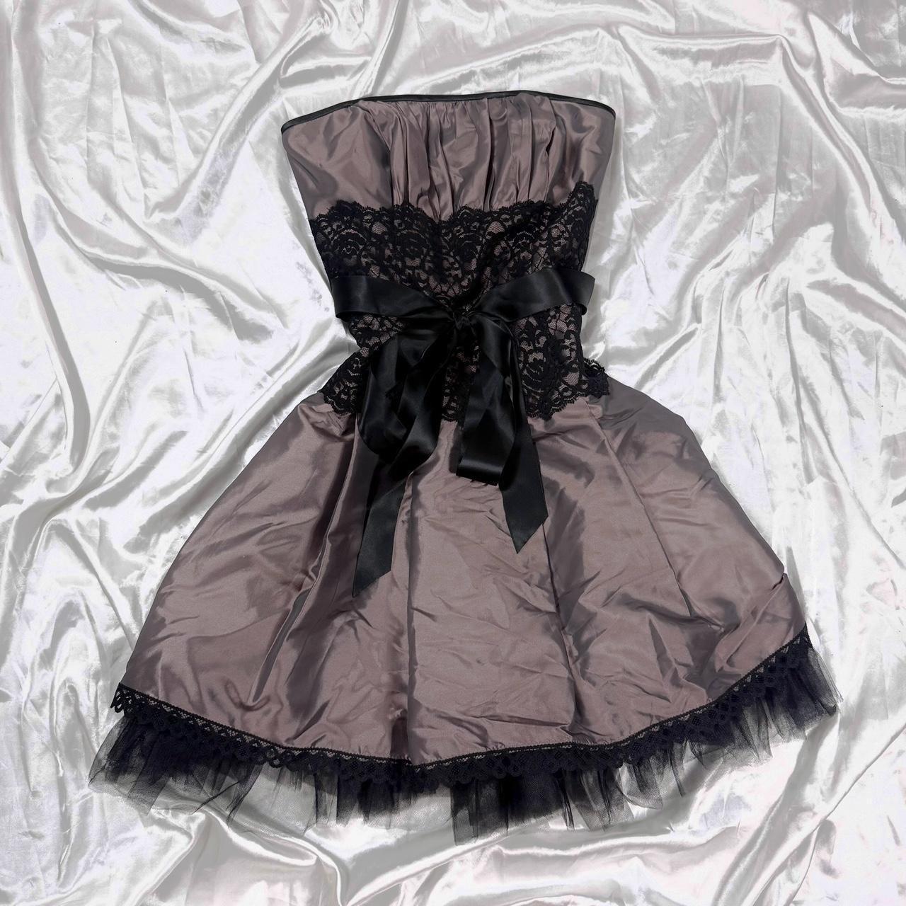 Y2K brown and black lace prom dress homecoming dress gothic dress fairy dress gh4597