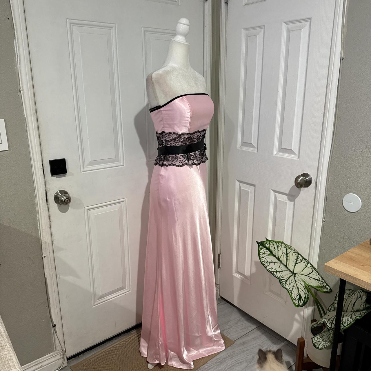 Robe de bal longue en satin rose/vert en dentelle, robe de soirée, robe de remise de diplôme gh4566