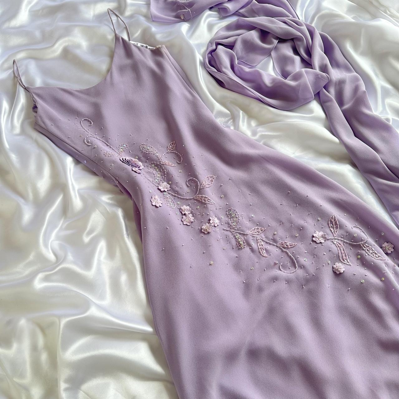 Purple Gorgeous Vintage Fashion Elegant Exquisite Floral Beading Spaghetti Strap Long Chiffon Ball Gown Evening Dress Birthday Party Dress Prom Dress gh3641