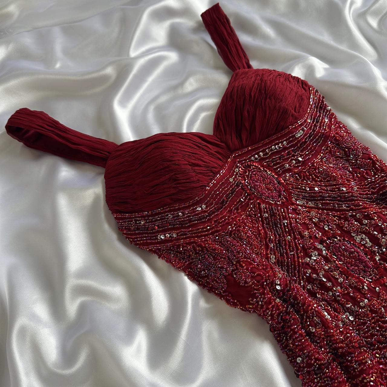 Red gorgeous luxury elegant exquisite beading shiny vintage fashion long elegant tulle ball gown evening dress birthday party dress prom dress gh3644